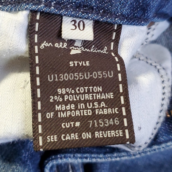 7 for All Mankind "A Pocket" Whiskers Denim Ombre Blue Jeans size 30 - Picture 6 of 8